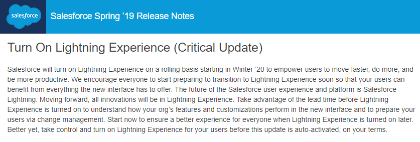 Salesforce Spring ‘19 Release Notes